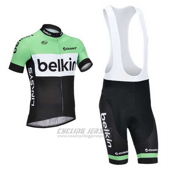 2013 Cycling Jersey Belkin Green and Black Short Sleeve and Bib Short